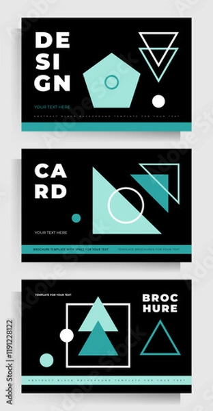Fototapeta Cover design for brochure, flyer, folder, poster. Set of vector geometric templates.