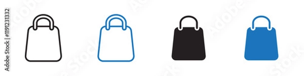 Fototapeta shopping bag icon Flat line symbol
