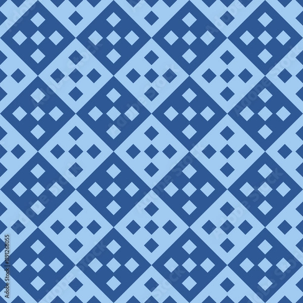 Fototapeta Blue seamless pattern with geometric shapes