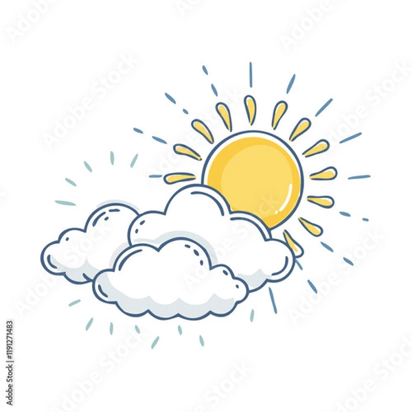 Fototapeta sunlight shining through clouds icon, sunlight shining through clouds vector,