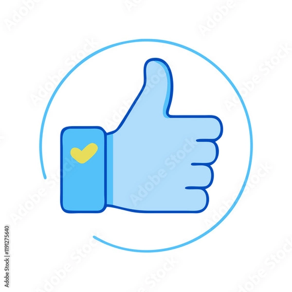 Fototapeta thumbs up vector icon, thumbs up vector illustration - simple illustration of thumbs up, perfect for logos and iconsthumbs up