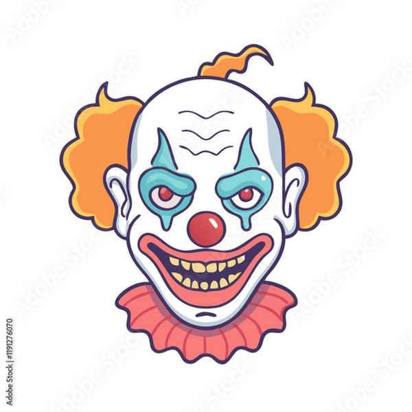 Fototapeta creepy clown vector icon, creepy clown vector illustration - simple illustration of creepy clown, perfect for logos and icons creepy clown