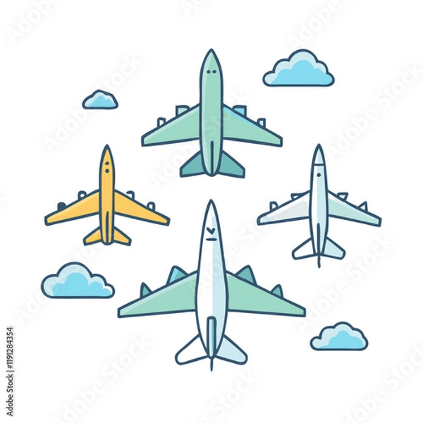 Obraz military aircraft flyover vector icon, military aircraft flyover vector illustration - simple illustration of military aircraft flyover, perfect for logos and icons military aircraft flyover
