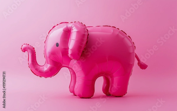 Obraz Pink Balloon Elephant on Pastel Background