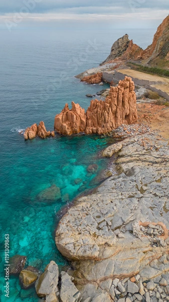 Obraz Landscape with the red rocks of Arbatax in Sardinia
