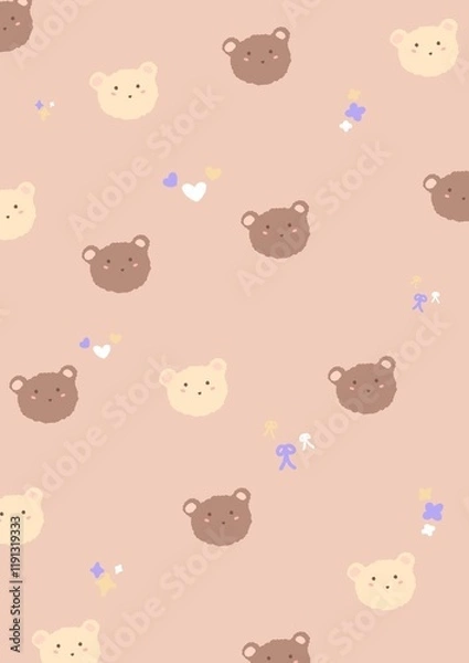 Obraz Cute bear background (A4)