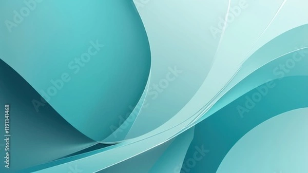 Fototapeta Futuristic blue wave pattern with abstract lines and light