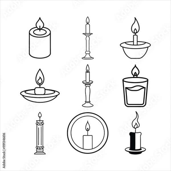 Fototapeta candles icon  vector design, Line symbols icon design