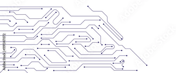 Obraz Abstract digital technology futuristic internet network speed connection white and blue background. Technology background with crossed lines and dots.