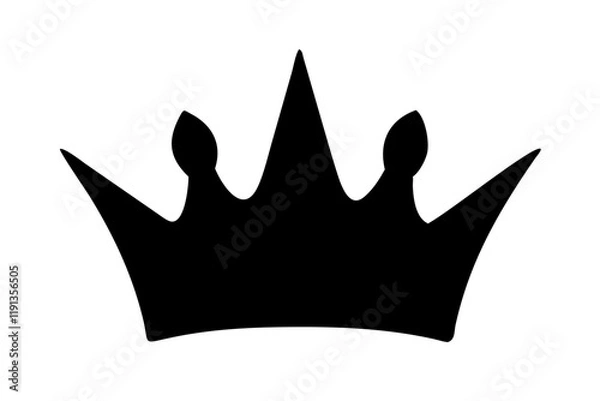 Obraz Simple black crown silhouette, perfect for royalty or design elements.