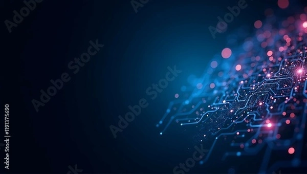 Obraz Fiber optics background with lots spots