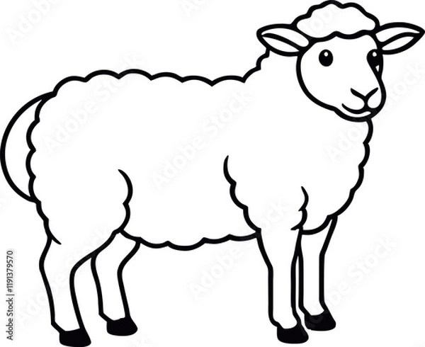 Obraz sheep line art vector design