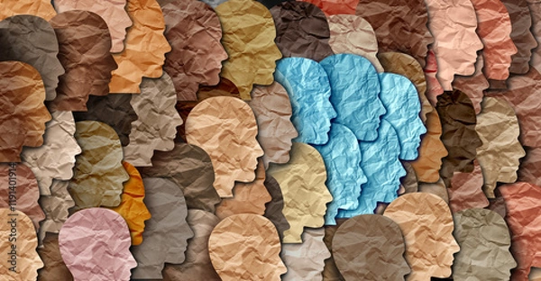 Fototapeta Minority In Society or Marginalized community and Ethnic or racial minorities as a Cultural diversity or immigration and issue Undocumented immigrants