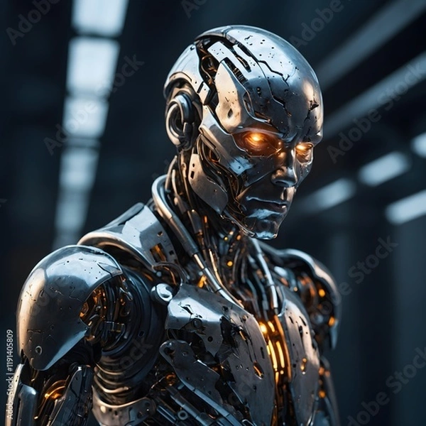 Fototapeta System Failure Imminent 3D Illustration Representing Critical Warning Signals for Technology and Security