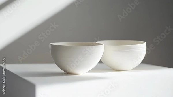 Fototapeta Pristine white porcelain with delicate surface