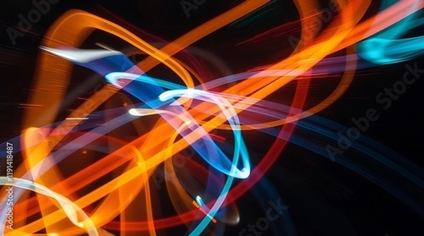 Fototapeta abstract background with glowing lines