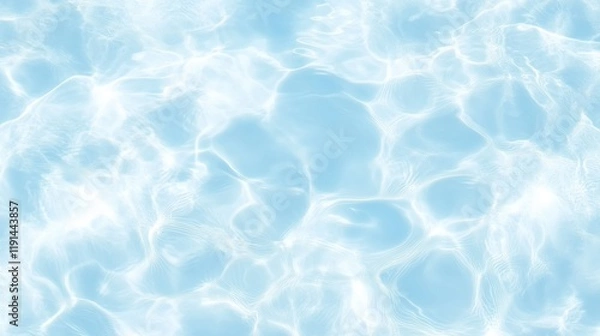 Fototapeta Top View of Calm Light Blue Water Surface – Crystal Clear, Tranquil, Transparent, Peaceful, Reflective, Serene, Pristine, Clean, Pure, Refreshing, Still, Natural, Smooth