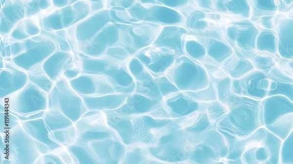 Fototapeta Top View of Calm Light Blue Water Surface – Crystal Clear, Tranquil, Transparent, Peaceful, Reflective, Serene, Pristine, Clean, Pure, Refreshing, Still, Natural, Smooth