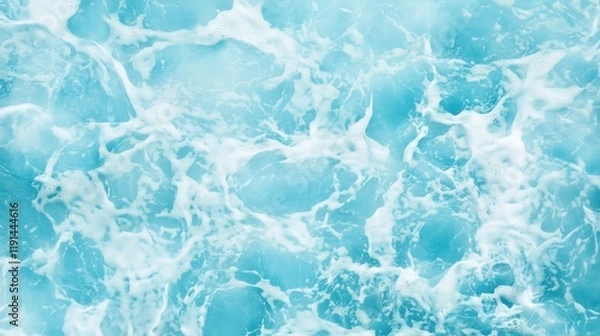 Fototapeta Top View of Calm Light Blue Water Surface – Crystal Clear, Tranquil, Transparent, Peaceful, Reflective, Serene, Pristine, Clean, Pure, Refreshing, Still, Natural, Smooth