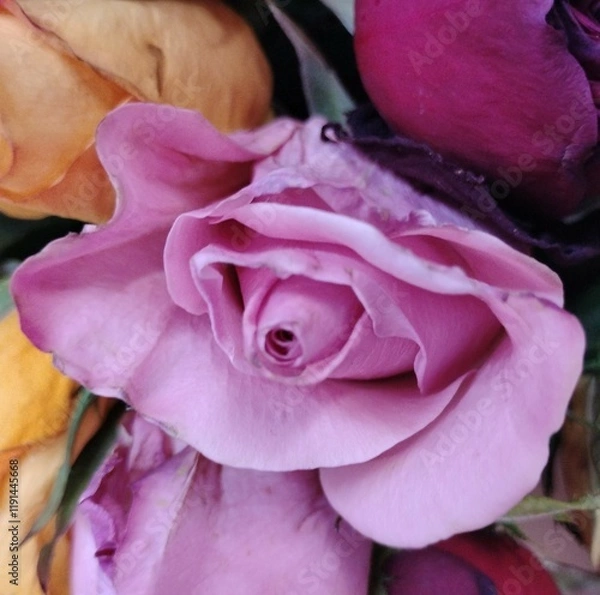Obraz pink rose on a white background