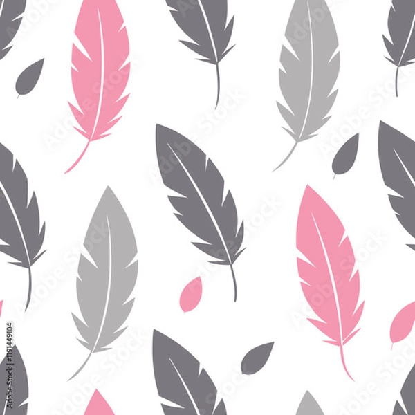 Fototapeta seamless pattern with feathers