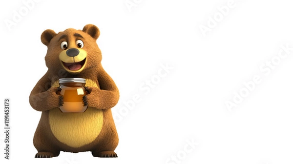 Fototapeta bear with honey 