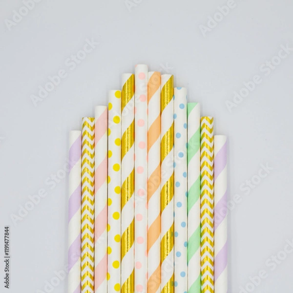 Obraz Pastel Paper Drinking Straws