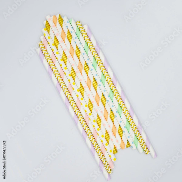 Obraz Pastel Paper Drinking Straws