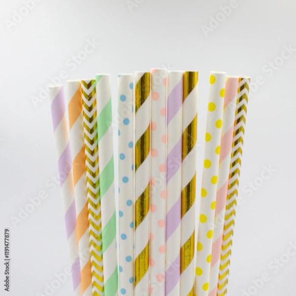 Obraz Pastel Paper Drinking Straws