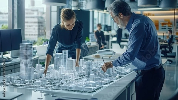 Obraz Urban Planners with AI-assisted Design