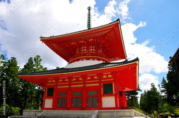 Fototapeta 高野山檀上伽藍の根本大塔