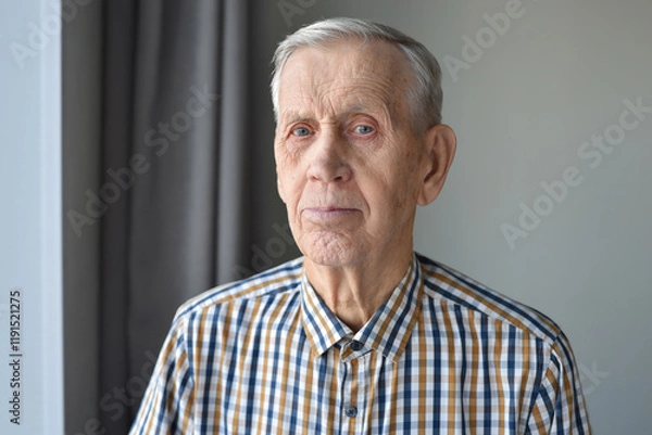Fototapeta Portrait of a handsome old man 85 years old