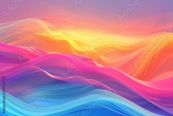 Fototapeta Colorful Abstract Swirl with Vibrant Waves, Rainbow Gradient, and Artistic Flow in a Dynamic Composition