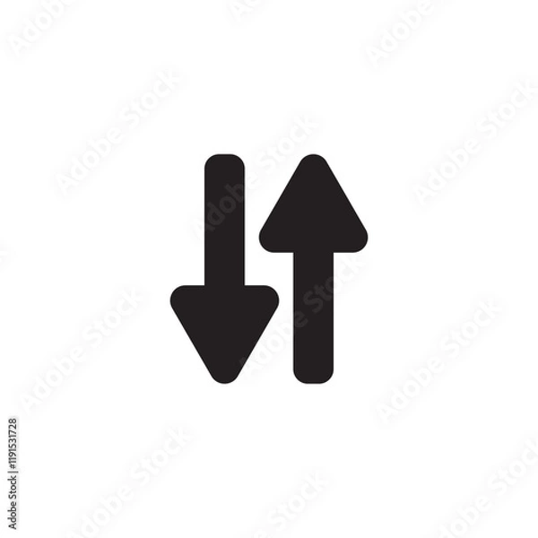 Obraz Traffic arrows two way direction. Black color isolated on white background
