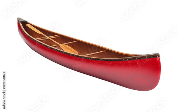 Obraz Classic Red Canoe on a White Background Isolated on transparent background