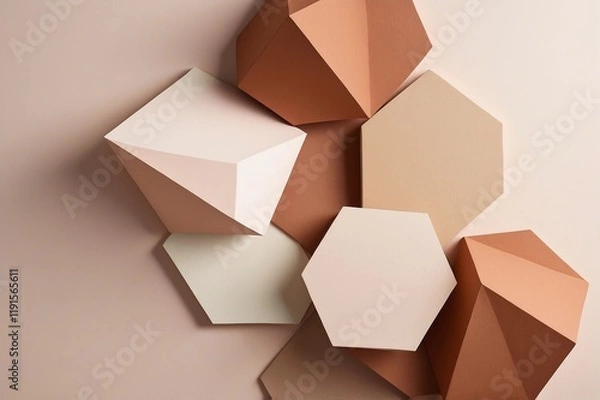 Fototapeta background with geometric shapes in pantone 2025 color of the year mocha mousse	