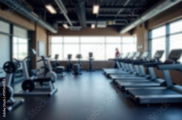 Obraz Abstract blur fitness gym with equipment for background