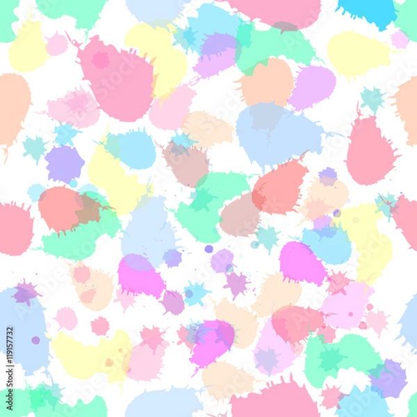 Fototapeta Seamless pattern with colorful splashes. The template for the cover fabric, books. Vector illustration
