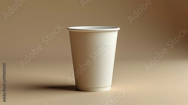 Obraz A white paper cup is sitting on a table