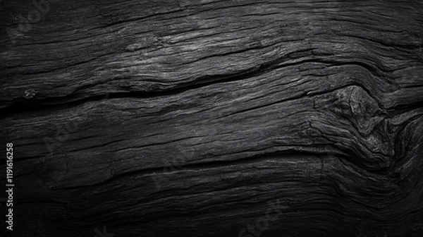 Fototapeta Close-up of weathered dark wood grain with intricate natural patterns and rich textures showcasing organic beauty
