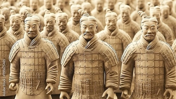 Obraz Terracotta Army Warriors Stand in Formation