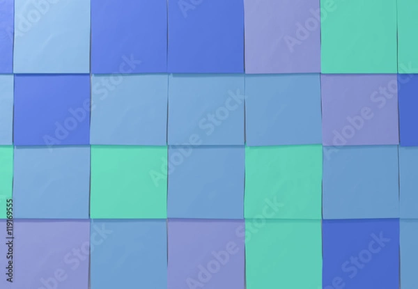 Fototapeta Sticky notes on white background. 3D illustration.