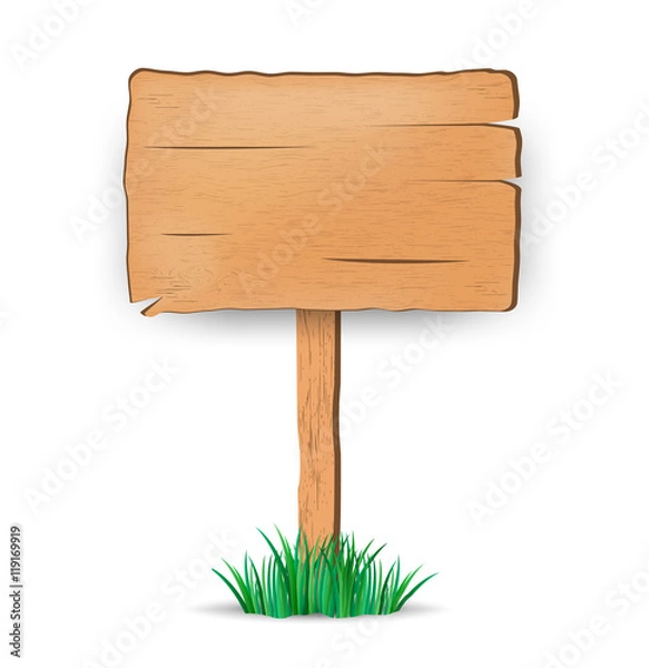Fototapeta Wooden sign. vector illustration