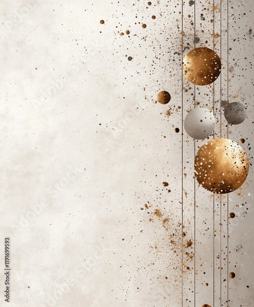 Fototapeta Gold and Bronze Geometric Abstract on Textured Background