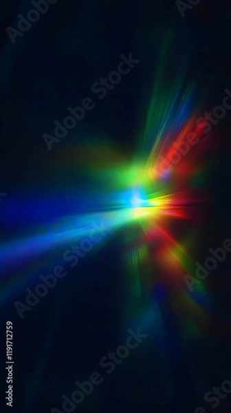 Fototapeta Abstract Light Rays Burst from Center on Dark Background with Vivid Colors