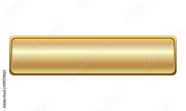 Obraz 空欄のスクエア角丸ゴールドボタン