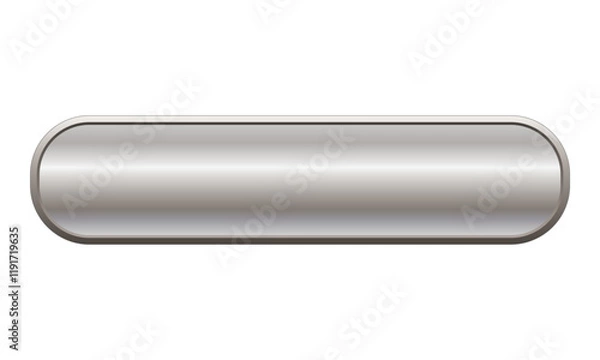 Obraz 空欄の横長楕円シルバーボタン