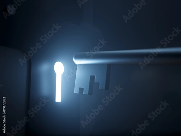 Fototapeta Key & glowing keyhole