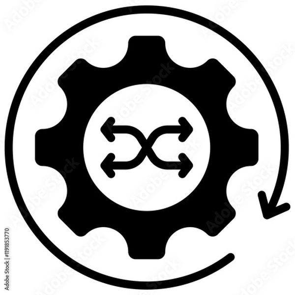 Fototapeta Versatile Automation Icon Black Style