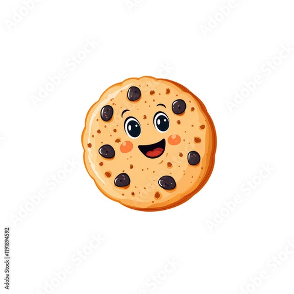 Fototapeta Adorable Cookie Character with a Happy Face Illustration